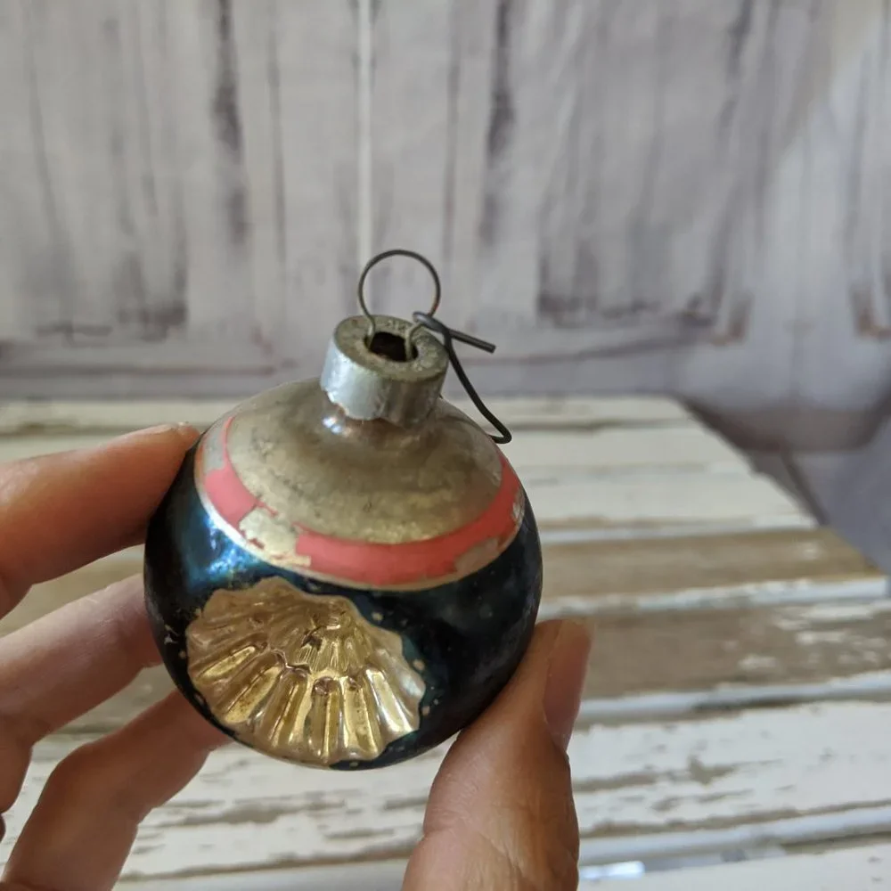 Antique Christmas‎ Tree Holiday Ornament 3 In. Blue